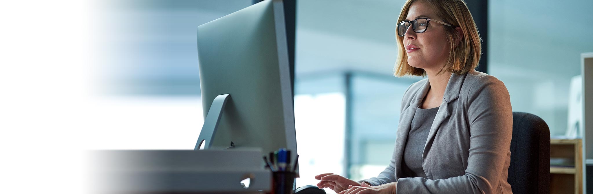 woman working on a computer